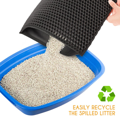 Black double-layer cat litter trapping mat – view 6