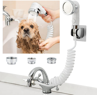 Faucet sprayer dog shower attachment by Tailbright