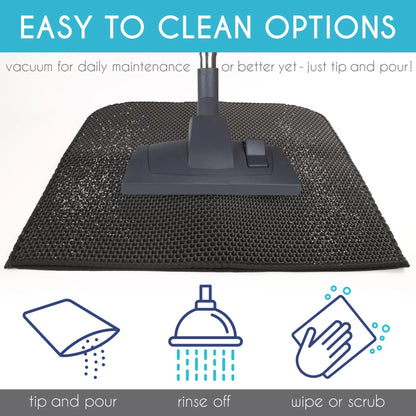 Black double-layer cat litter trapping mat – view 5