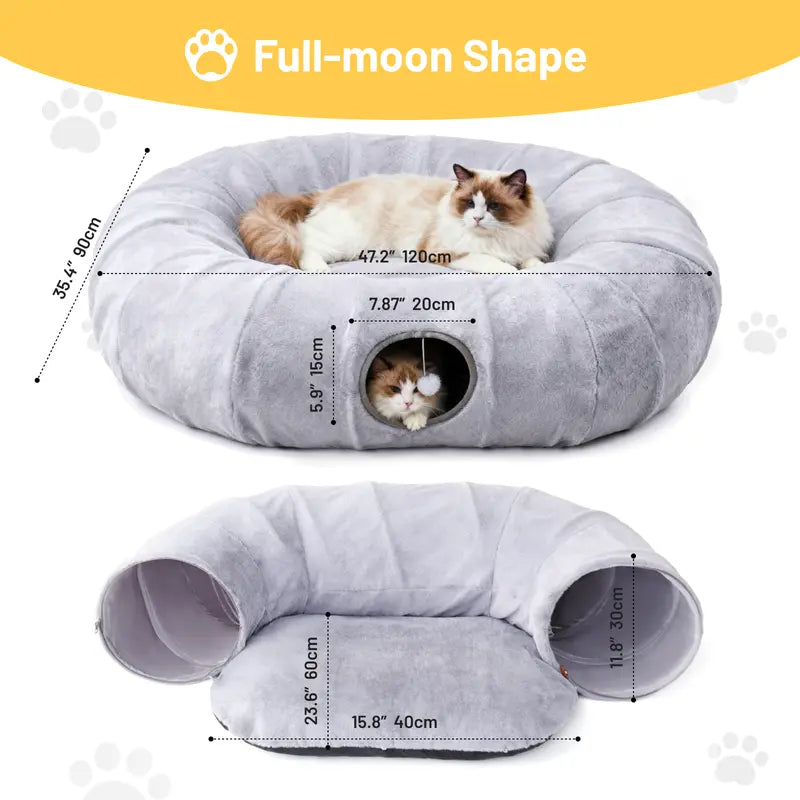 Cozy Cat Cave Bed: Double the Fun for Your Furry Friends! Hide, Play & Nap in Style Cat and Dog Bed