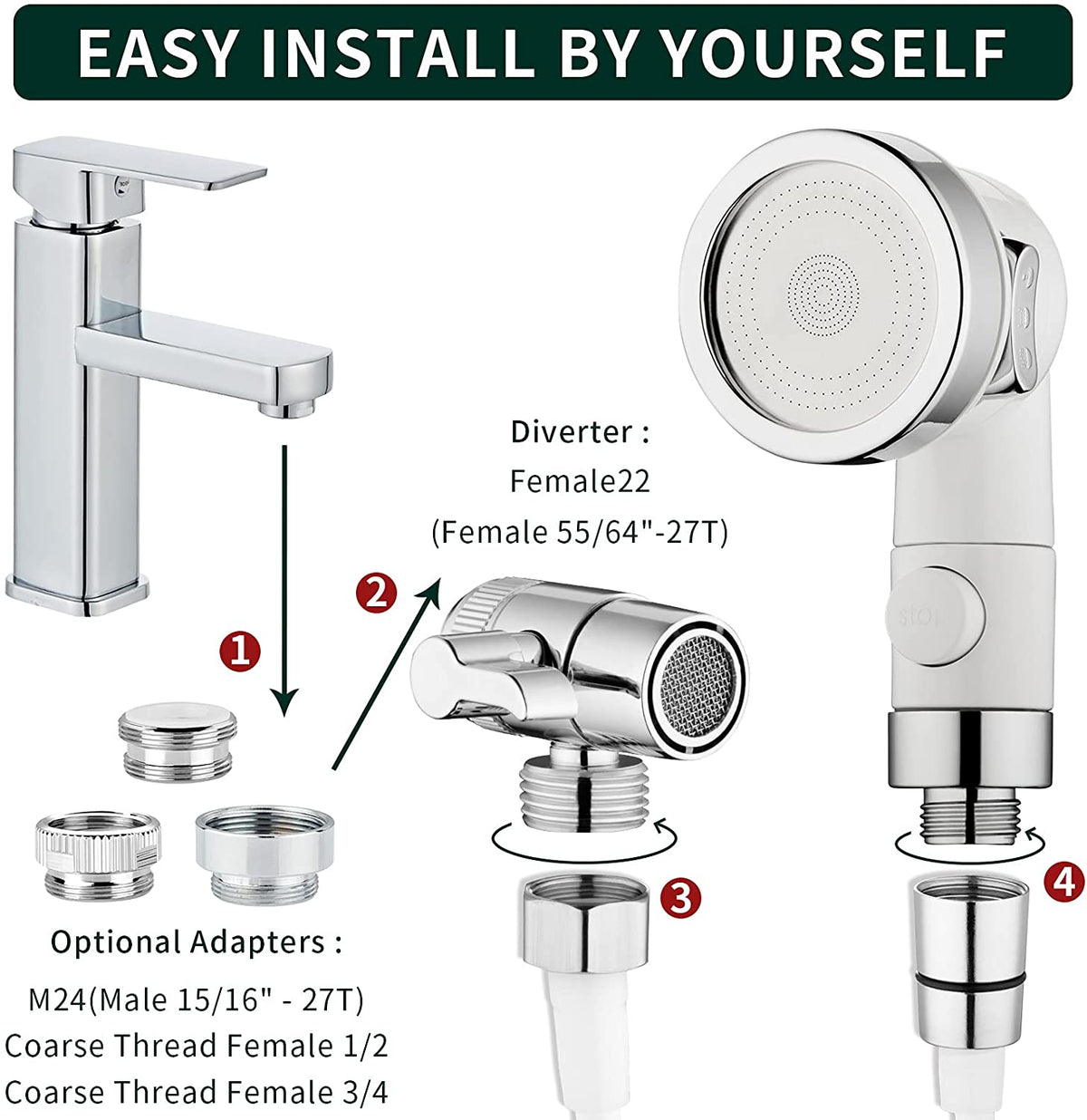 Faucet sprayer dog shower attachment – view 6