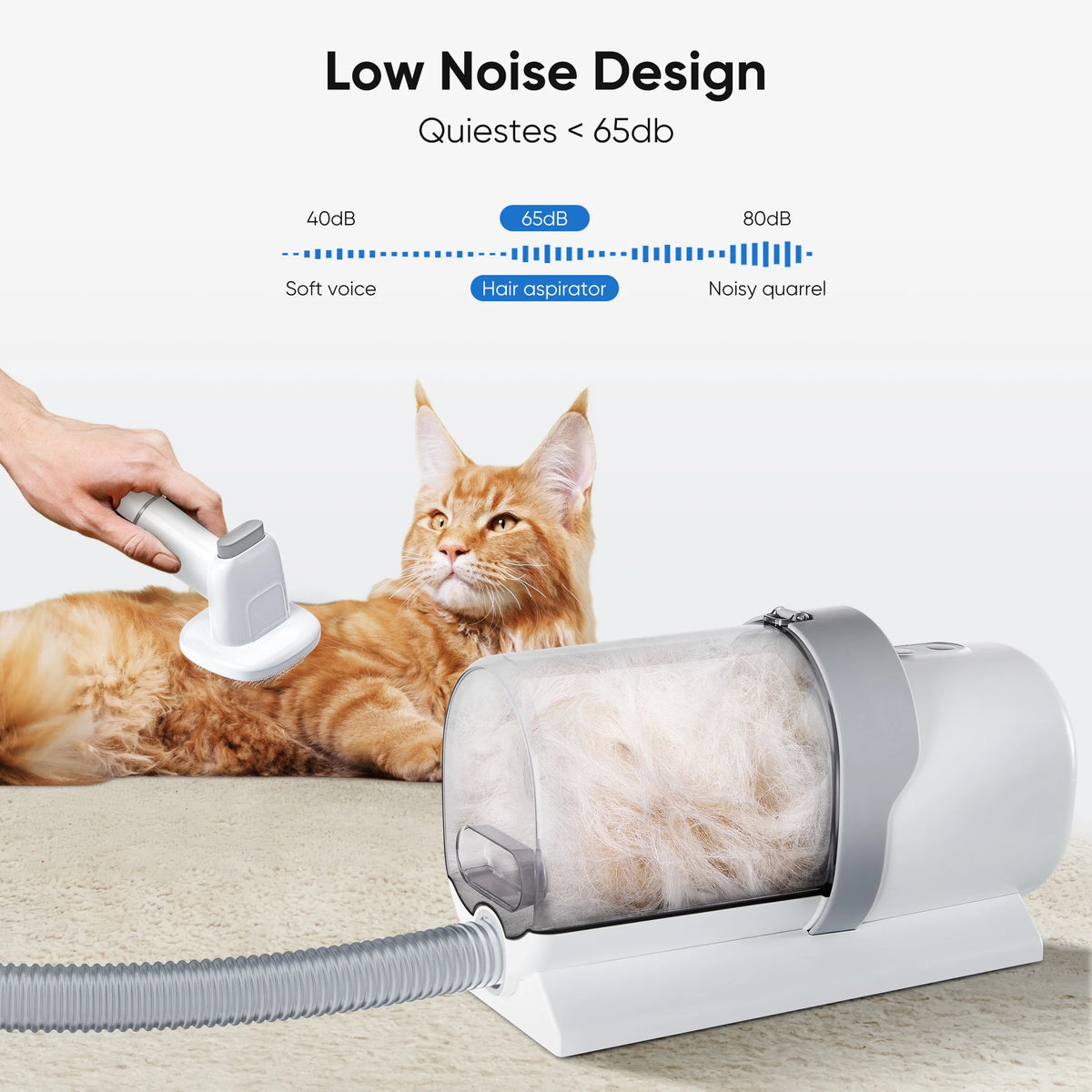 Pet grooming vacuum kit with clipper and brush attachments – view 5