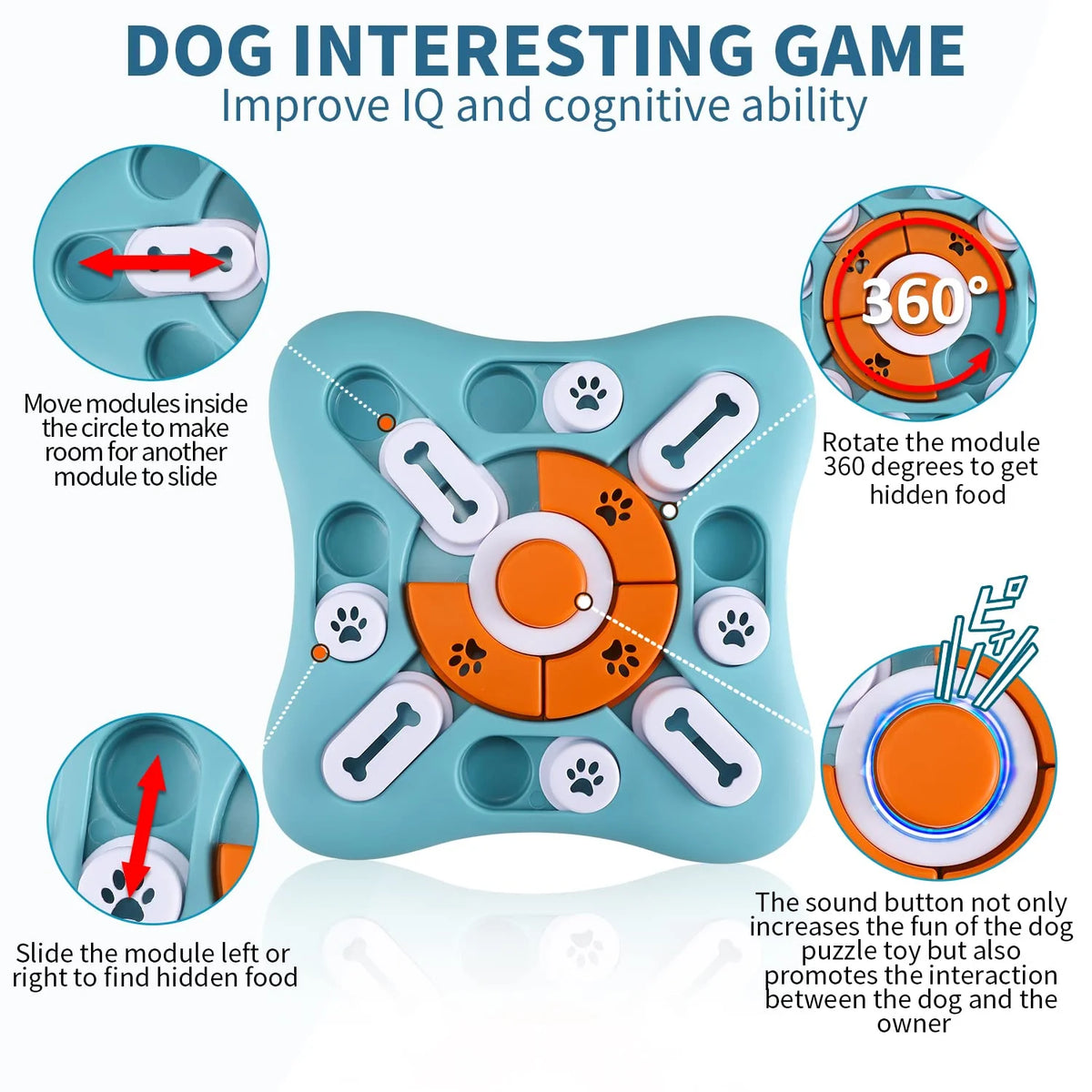 Interactive treat-dispensing dog puzzle toy – view 7