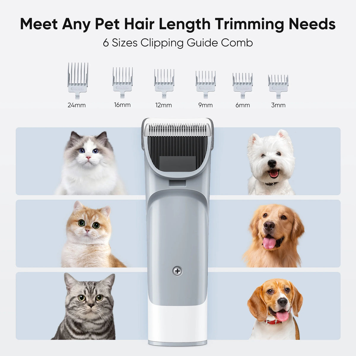 Pet grooming vacuum kit with clipper and brush attachments – view 3