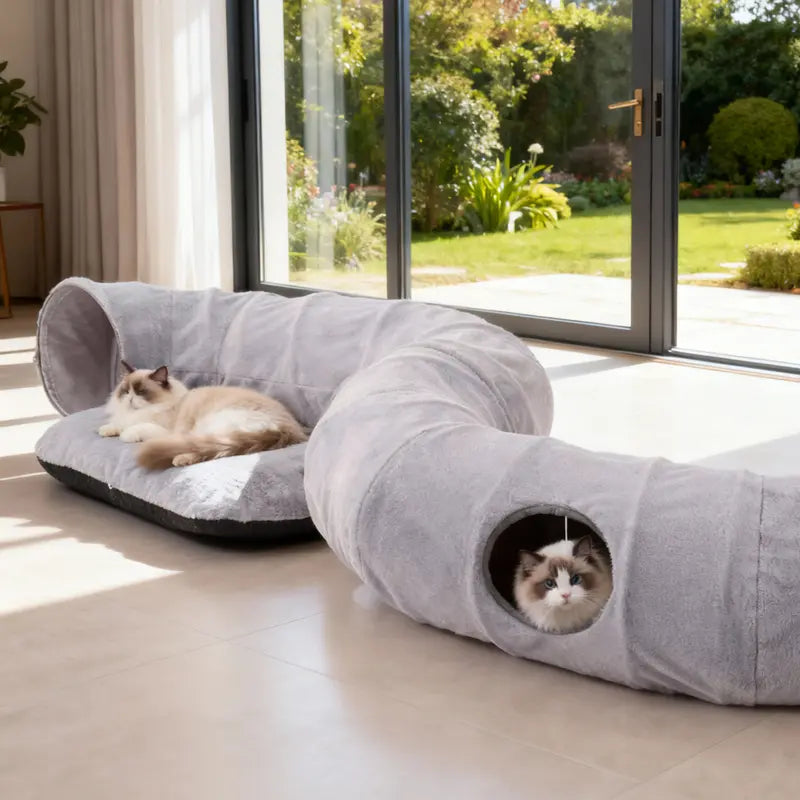 Cozy Cat Cave Bed: Double the Fun for Your Furry Friends! Hide, Play & Nap in Style Cat and Dog Bed