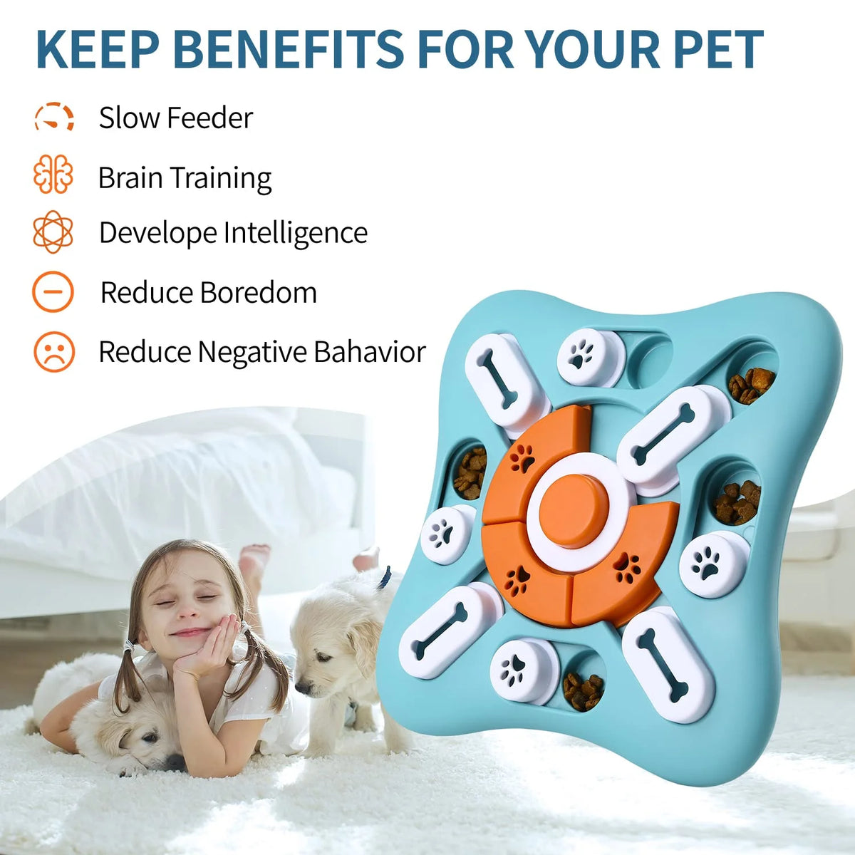 Interactive treat-dispensing dog puzzle toy – view 6