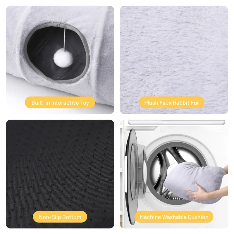 Cozy Cat Cave Bed: Double the Fun for Your Furry Friends! Hide, Play & Nap in Style Cat and Dog Bed