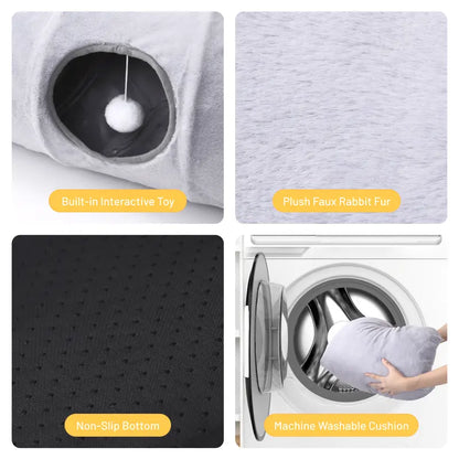 Cozy Cat Cave Bed: Double the Fun for Your Furry Friends! Hide, Play & Nap in Style Cat and Dog Bed